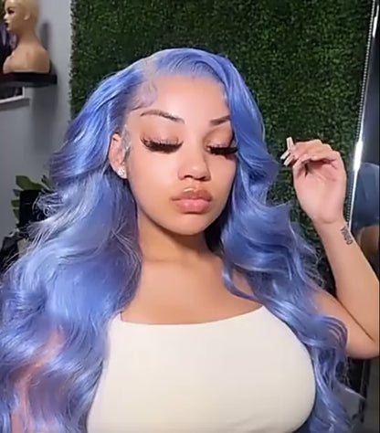 Blue or Auburn Colored Body Wave Wig