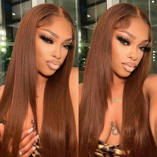 Straight Brazilian  Lace Front Hair - Brown and Chocolate