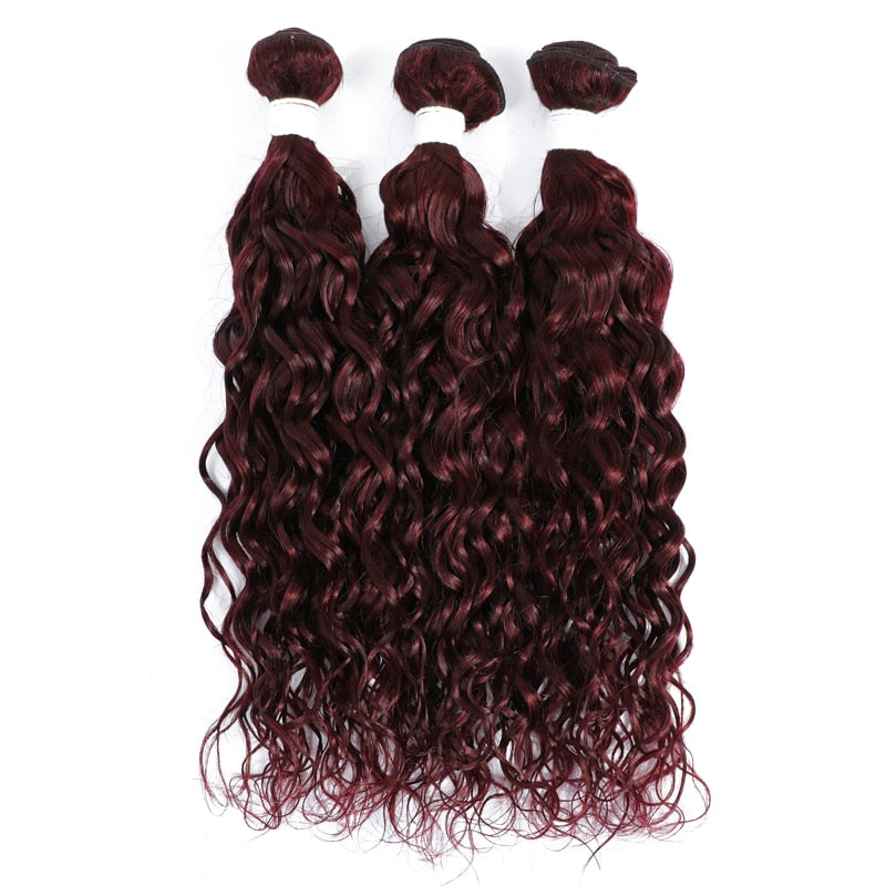 Water Wave Human Hair Bundles 1/3/4 PCS - 33 and 99j colors